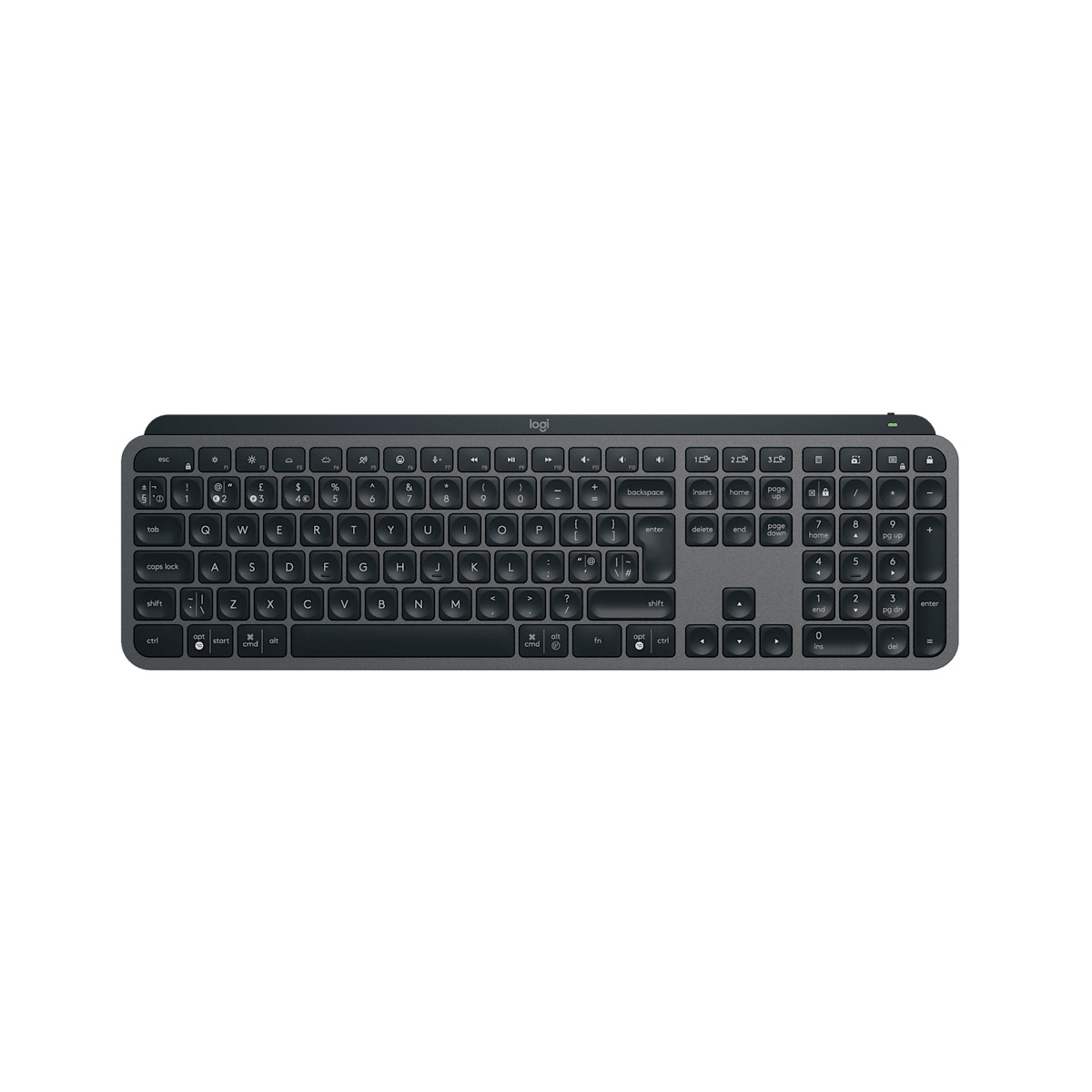 Teclado Logitech MX Keys S grafito vista superior