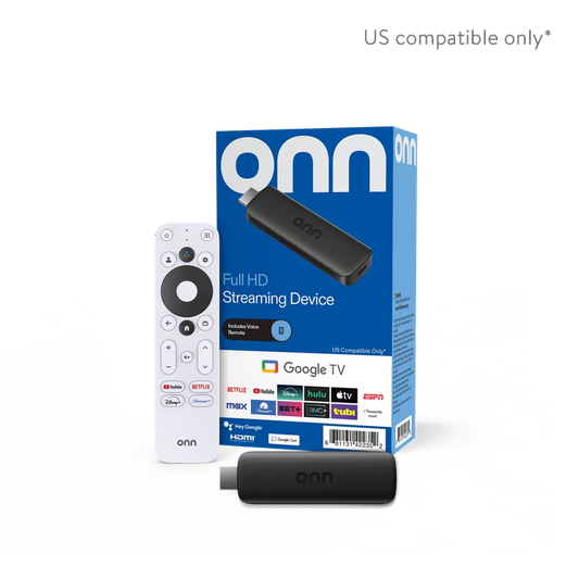 Original onn Google TV Dispositivo de Transmisión HD Completo, 2K FHD, Wi-Fi Rápido, Audio Dolby, Control por Voz Google TV