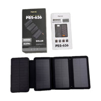 Power Bank Solar Recargable 4 Paneles 20000Mah Con Linterna