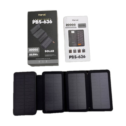 Power Bank Solar Recargable 4 Paneles 20000Mah Con Linterna