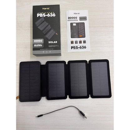 Power Bank Solar Recargable 4 Paneles 20000Mah Con Linterna