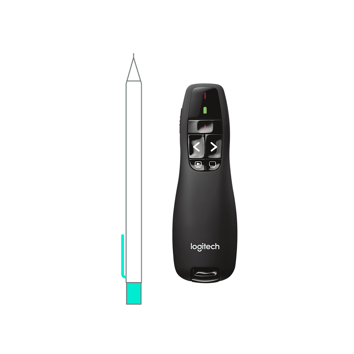 Presentador Logitech R400 vista frontal