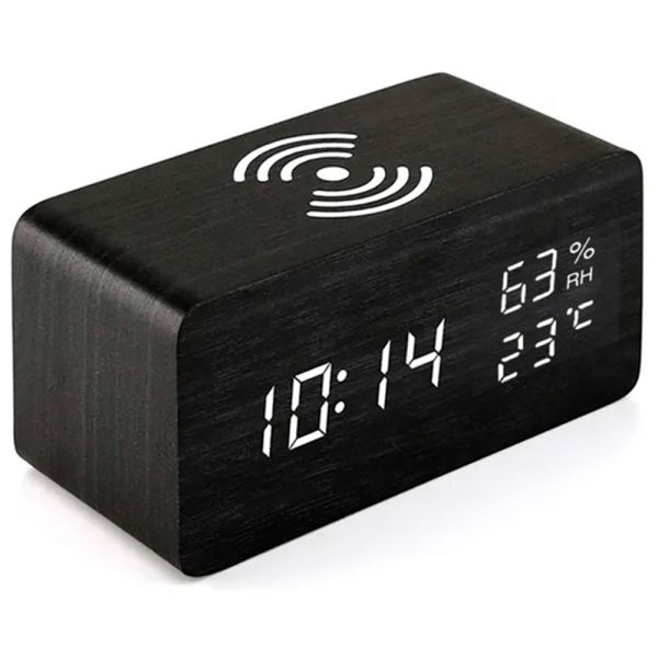Reloj Despertador Digital Con Cargador Inalambrico
