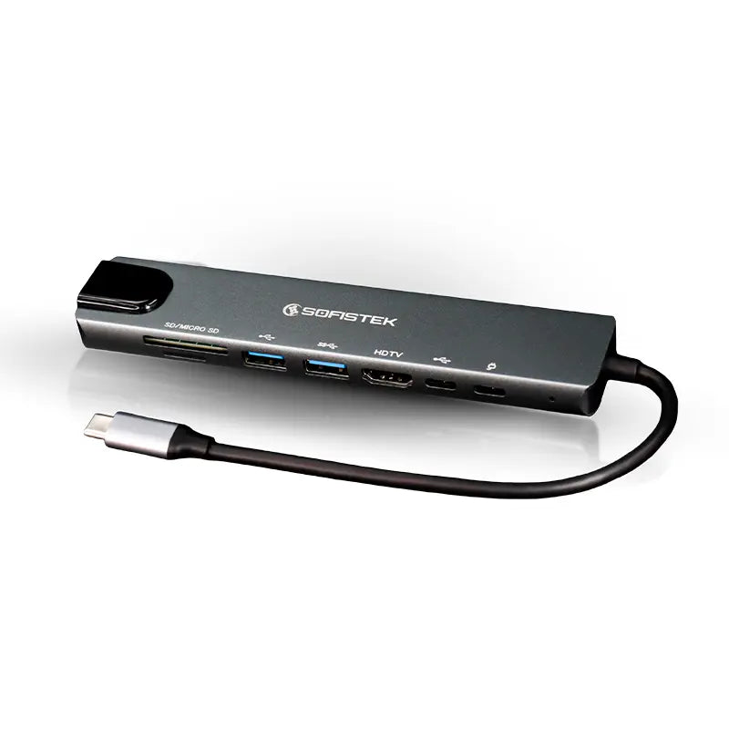 Dock de Expansión Sofistek SK-HUB8 8 en 1 USB-C HDMI 4K Ethernet PD 100W