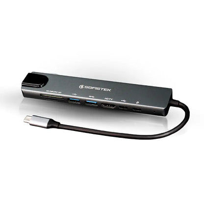 Dock de Expansión Sofistek SK-HUB8 8 en 1 USB-C HDMI 4K Ethernet PD 100W