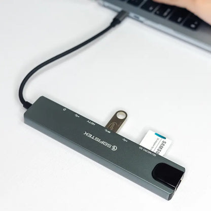 Dock de Expansión Sofistek SK-HUB8 8 en 1 USB-C HDMI 4K Ethernet PD 100W