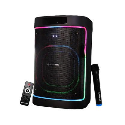 Parlante Sofistek Spectrum 80W con Micrófono Inalámbrico y Luces RGB