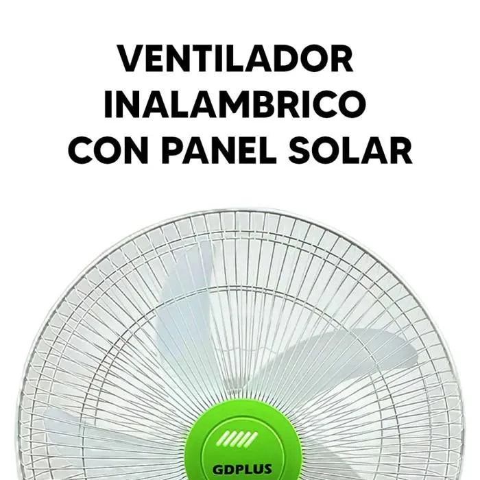 Ventilador Recargable Solar con LED y USB