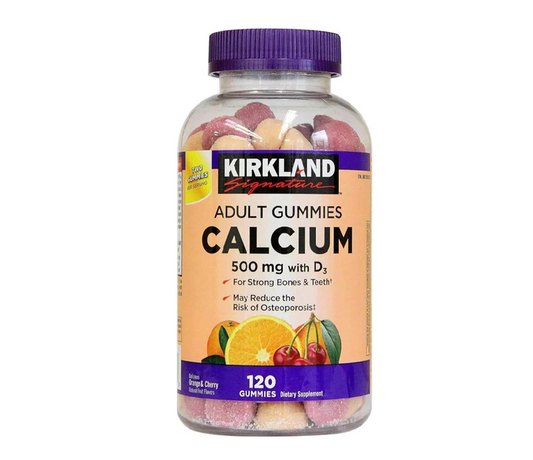 Calcio Para Adultos Kirkland, 120 gomitas – Importada
