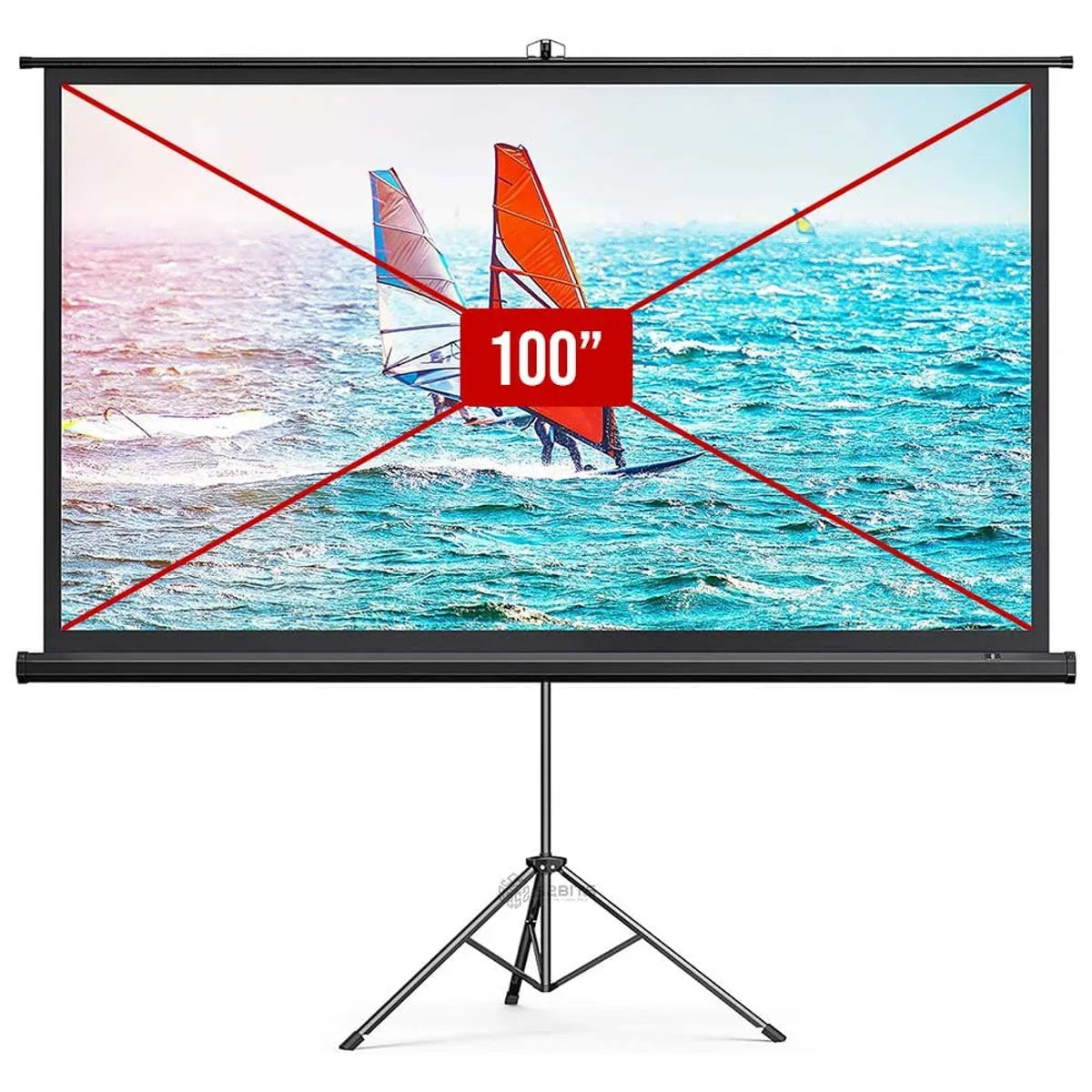 Telón para Proyector 100 Pulgadas (2.20 x 1.25cm) Portátil + Trípode