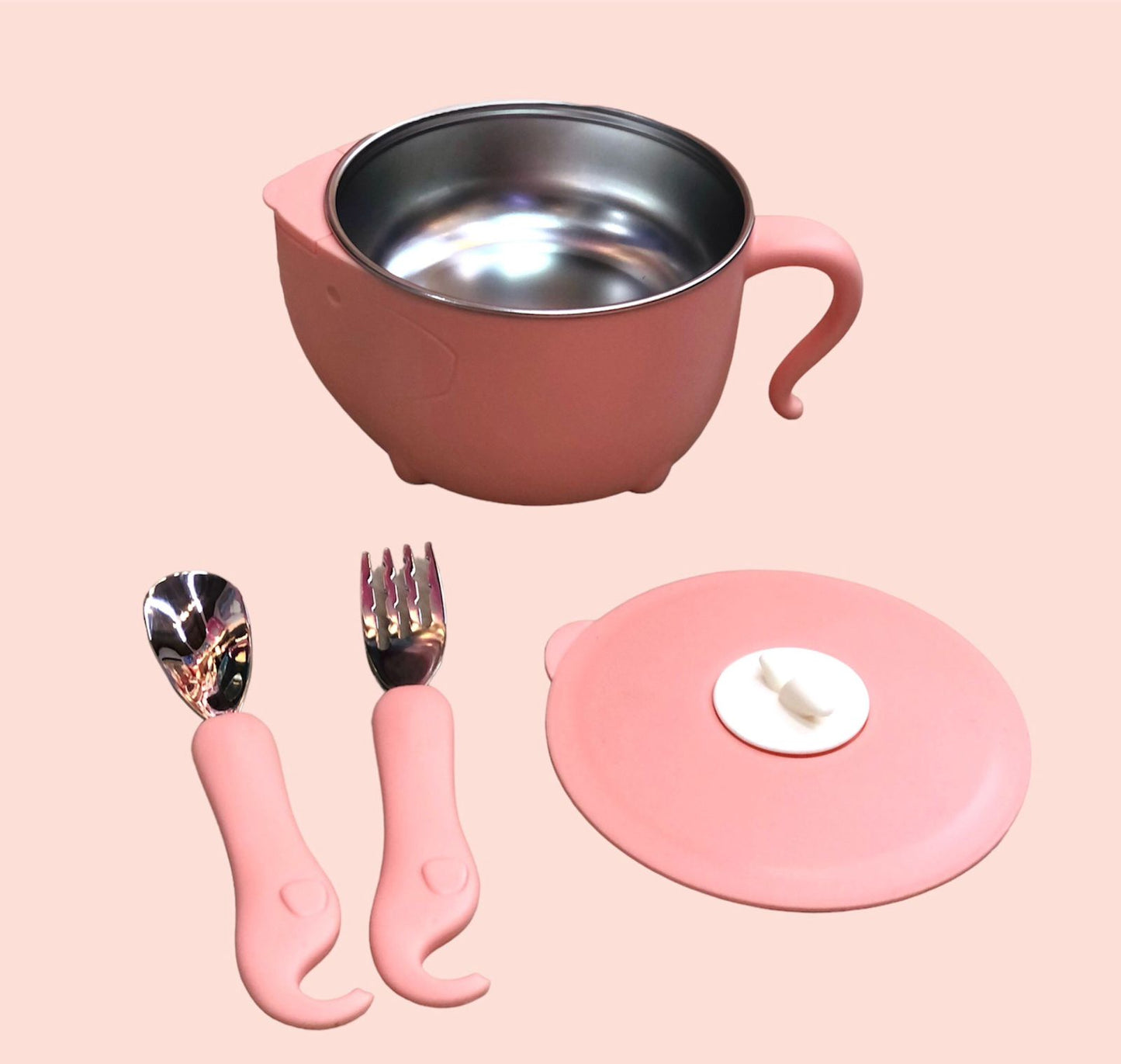 Set De Vajilla En Acero Inoxidable Para Bebe + Envío Gratis 