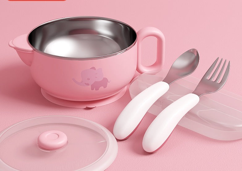 Set De Vajilla En Acero Inoxidable Para Bebe + Envío Gratis 