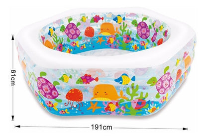 Piscina Infantil Inflable Con Piso Hexagonal Acolchado