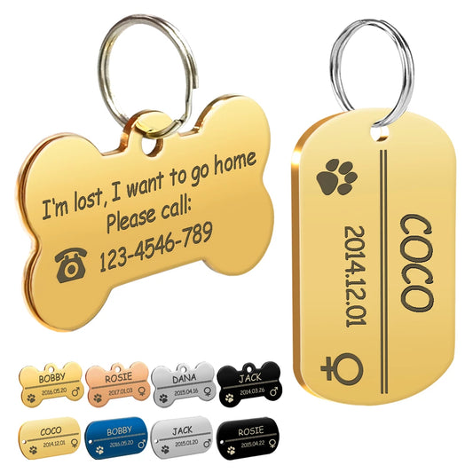 Placas De Identificacion Personalizadas Para Mascotas En Acero